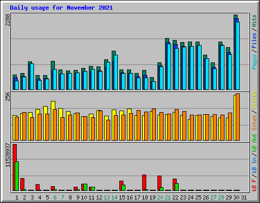 Daily usage for November 2021
