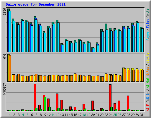 Daily usage for December 2021