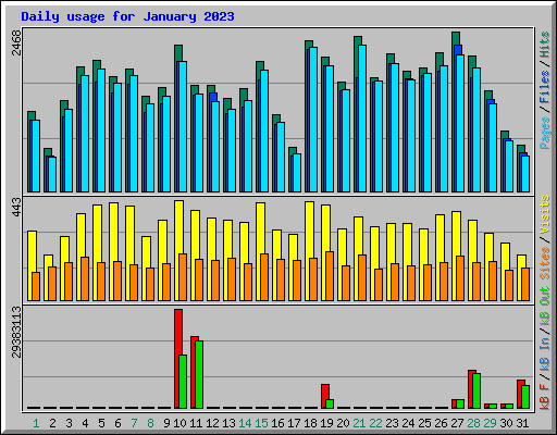 Daily usage for January 2023