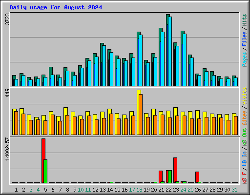 Daily usage for August 2024