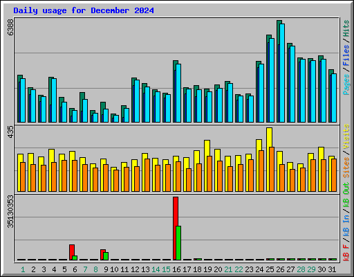 Daily usage for December 2024