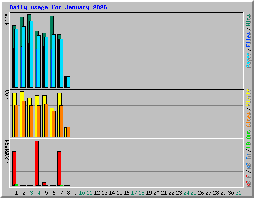 Daily usage for January 2026
