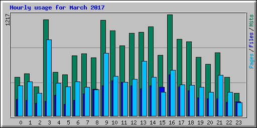 Hourly usage for March 2017