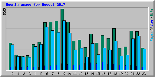 Hourly usage for August 2017