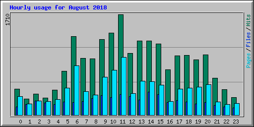 Hourly usage for August 2018