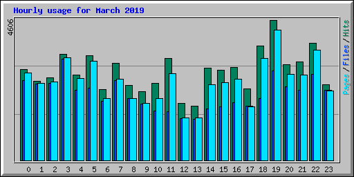 Hourly usage for March 2019