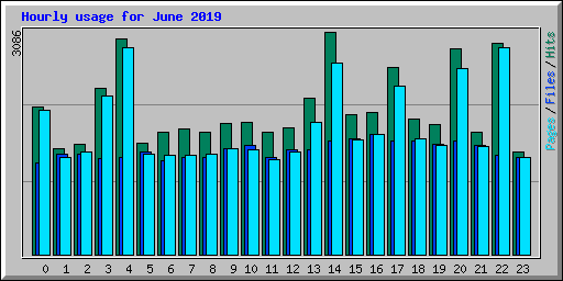 Hourly usage for June 2019