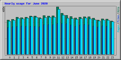 Hourly usage for June 2020