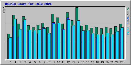 Hourly usage for July 2021