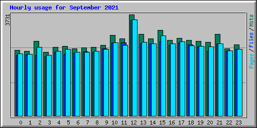 Hourly usage for September 2021