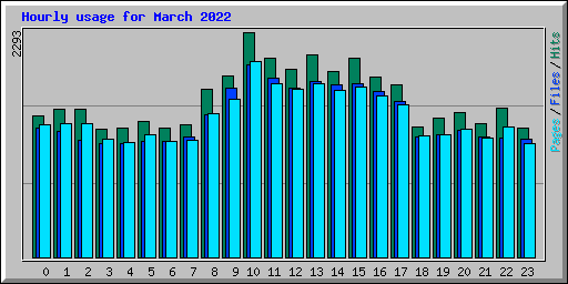 Hourly usage for March 2022
