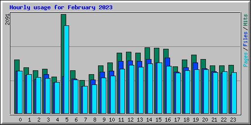Hourly usage for February 2023