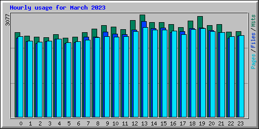 Hourly usage for March 2023