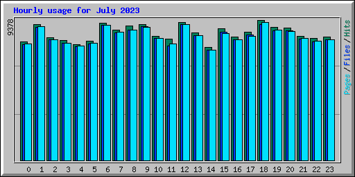 Hourly usage for July 2023