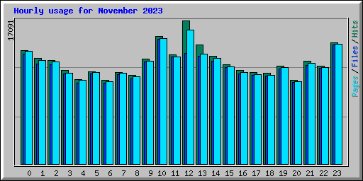 Hourly usage for November 2023